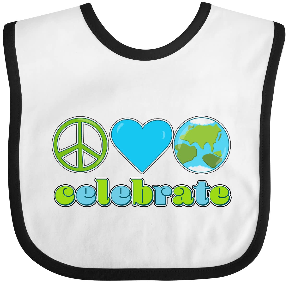 inktastic Celebrate Earth Day Peace Love Earth Baby Bib