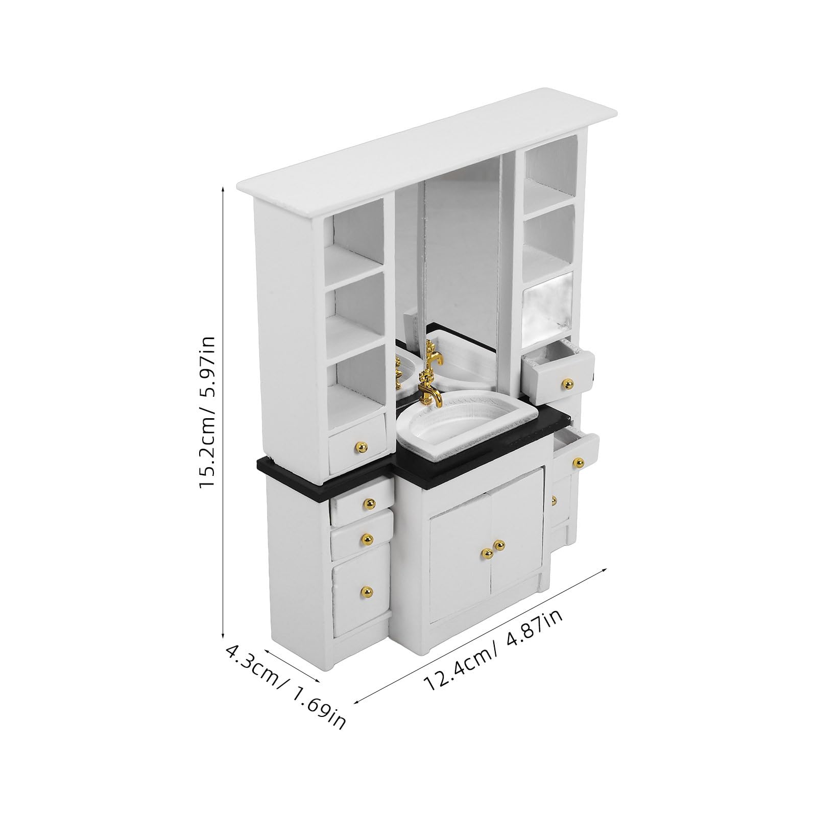 TOYANDONA Dollhouse Miniatur Waschbecken Schrank: Adorable Badezimmer Möbel Für Puppenhaus, Miniatur Küchenspüle Dekoration Haus Accessoires Und Spielzeug(Weiße)