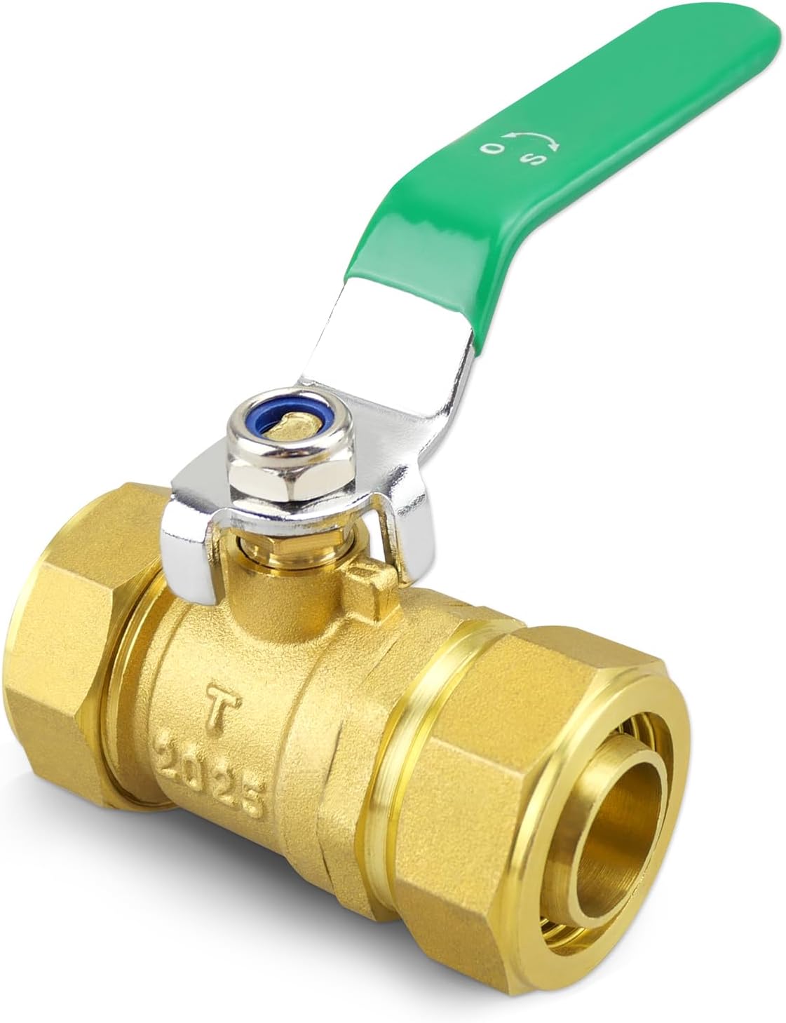 3/4 Inch Air Piping Fittings, 200psi Air Shut-Off Valve for Rapid Air System, for Shop Garage Compressed Air Line System, Nickel-Plated Brass Ball Valve
