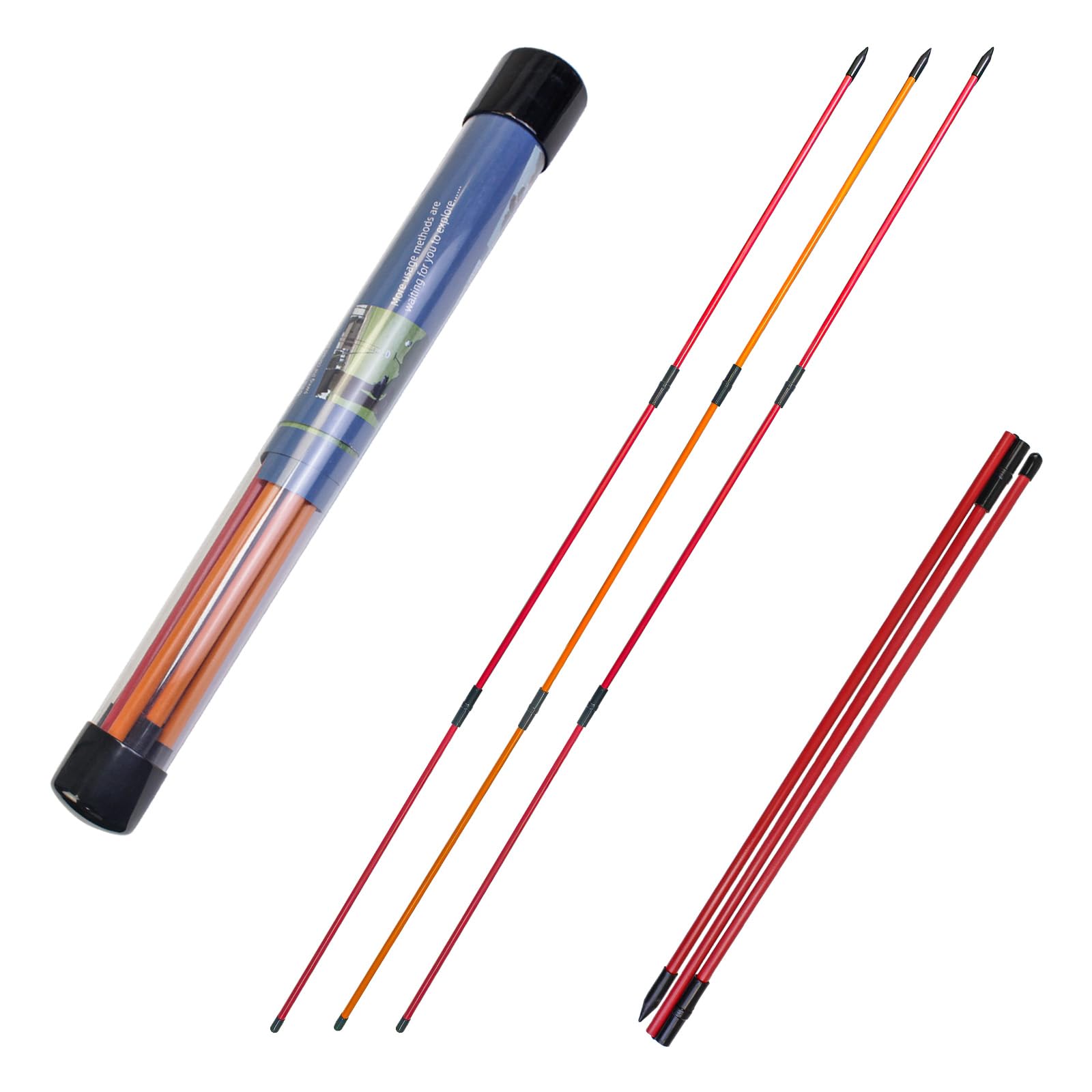 KOFULL 3-Pack Collapsible Golf Alignment Sticks 48" - Professional Training Aid for Aiming, Putting & Posture Correction Mixed Colour