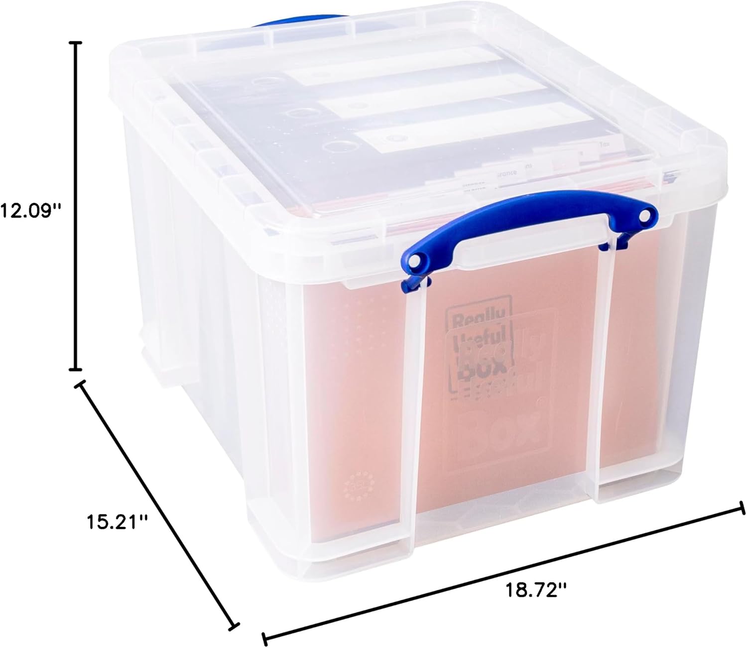 Really Useful Storage Box 35 Litre Clear with 2 x Large Dividers