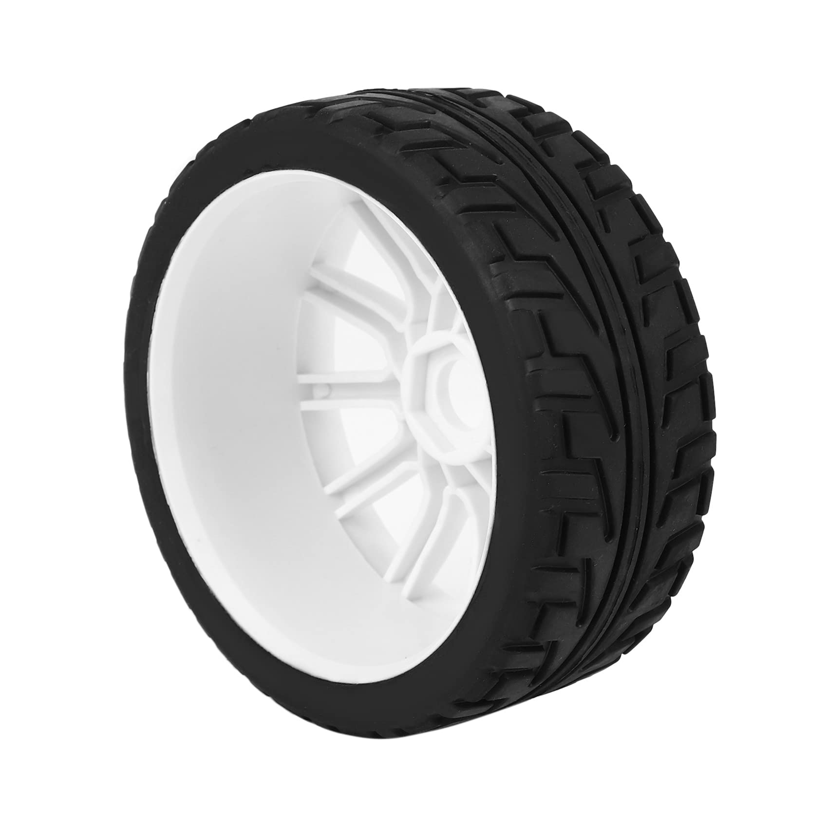 4 Pneus 1/8 RC Gaswug – Diamètre 100 Mm, Largeur 41 Mm, Jante 80 Mm, Hex 17 Mm, Blanc