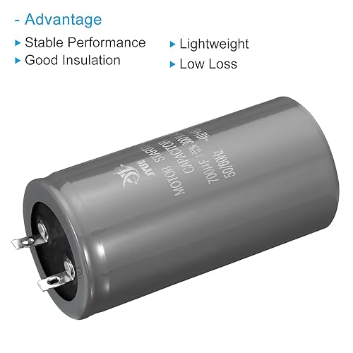 Vista 45 de PATIKIL Condensador de arranque del motor, CD60, 200uf 300V 50/60Hz, Aluminio, Redondo, Montaje de orificio pasante, Condensador