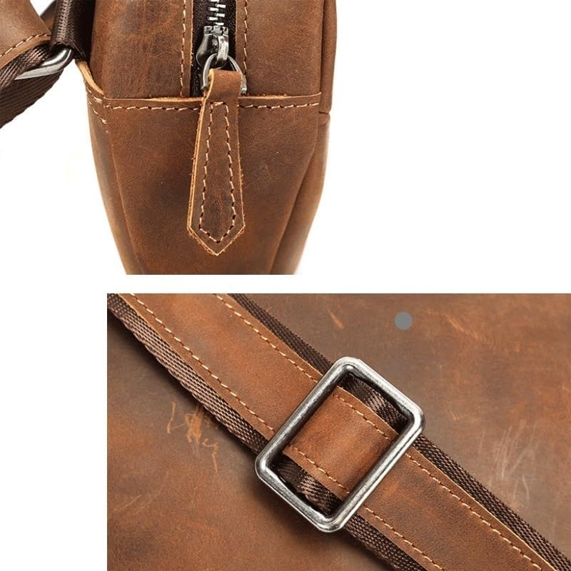 Men's Leather Wallet Retro Crossbody Bag for Casual Use Portability