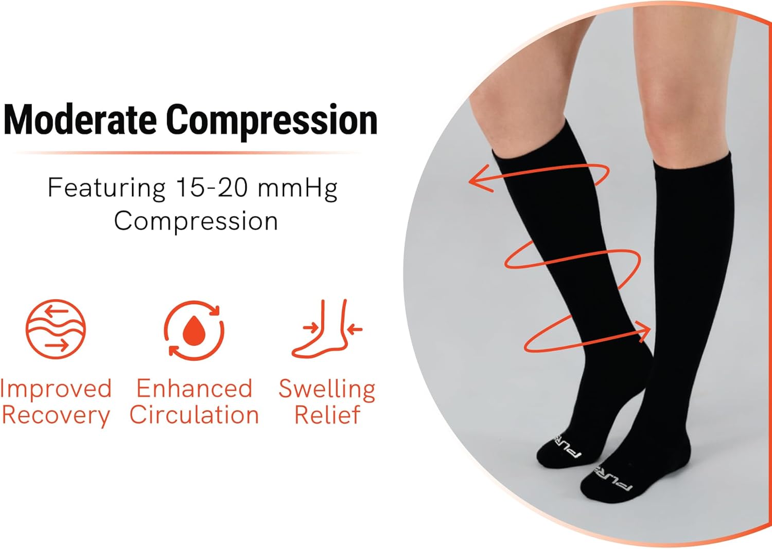Pure Athlete Alpaca Compression Socks – 15-20mmHg Support for Running, Hiking, Travel & Recovery for Men & Women - USA Made - Image 3