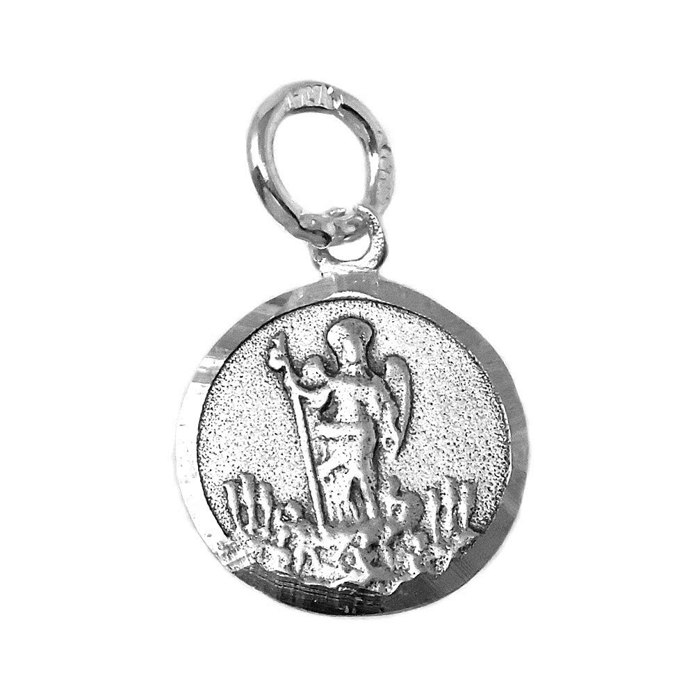 Pendentif Médaille Argent Saint Michel 925 - Diamètre 18 Mm, Unisexe, Avec Boîte Cadeau - 2