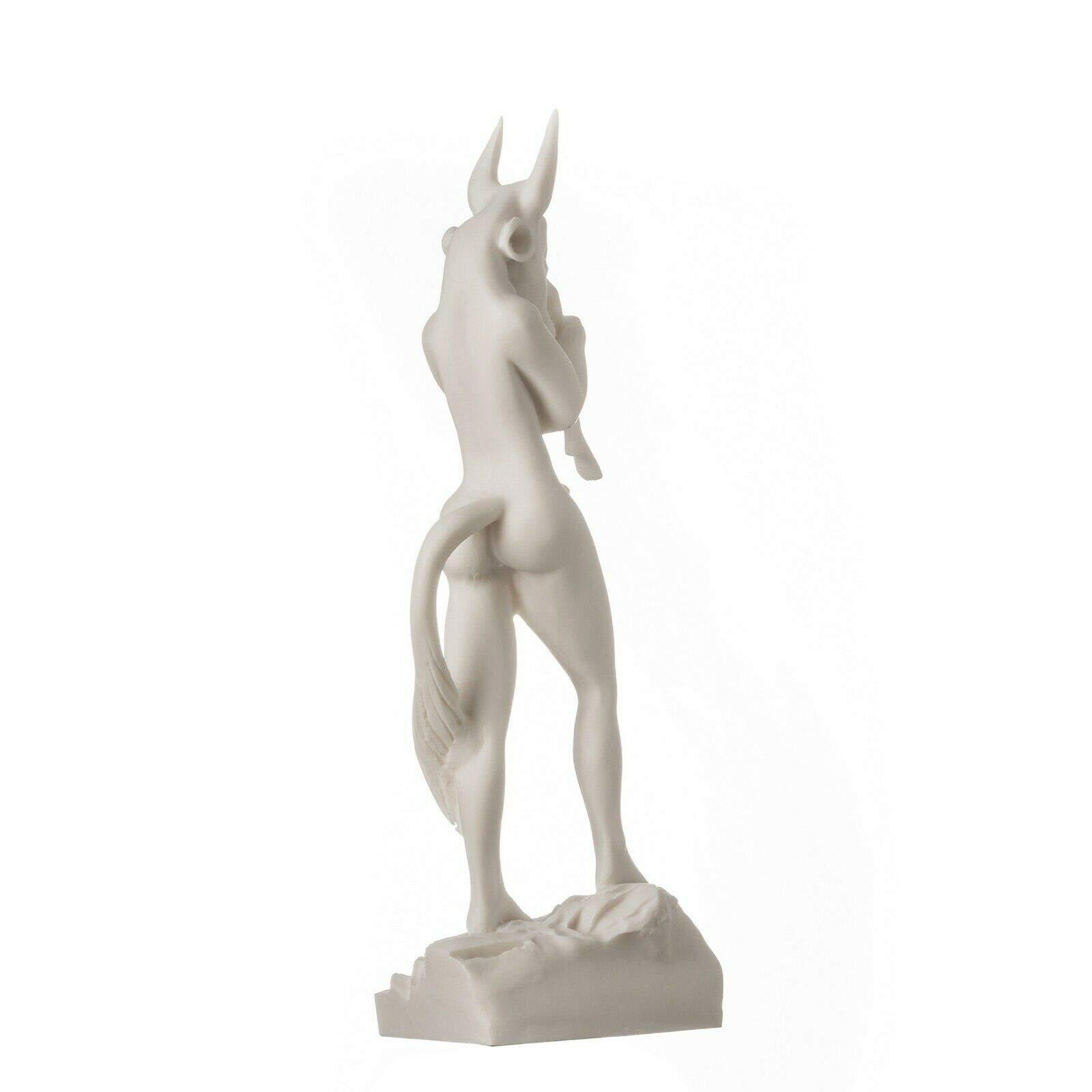 BeautifulGreekStatues Minotauro Demone Testa di Toro Mangiare una Fanciulla Alabastro Greco Statua Scultura 24 cm