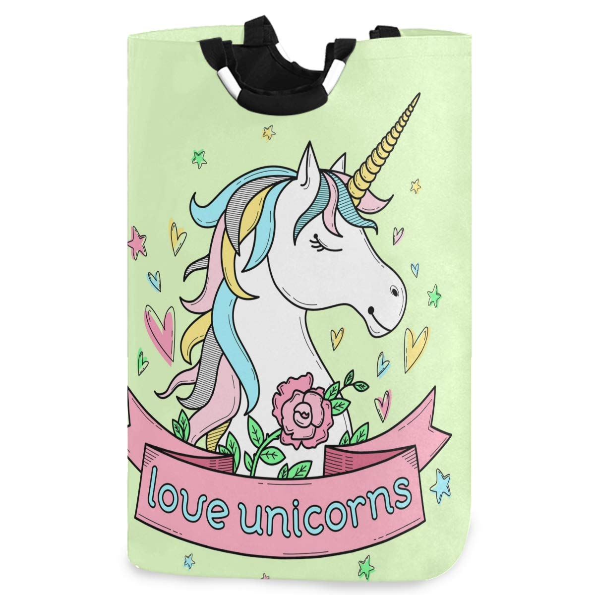 Amazon.com: visesunny Collapsible Laundry Basket Unicorn Flower Animal  Cartoon Large Laundry Hamper with Handle Toys and Clothing Organization for  Bathroom, Bedroom, Home, Dorm, Travel : Home & Kitchen