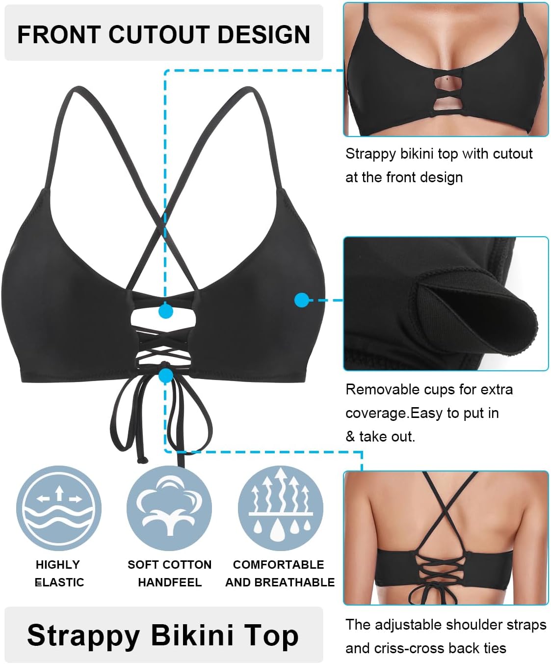 RELLECIGA Women's Strappy Bikini Top - Image 7
