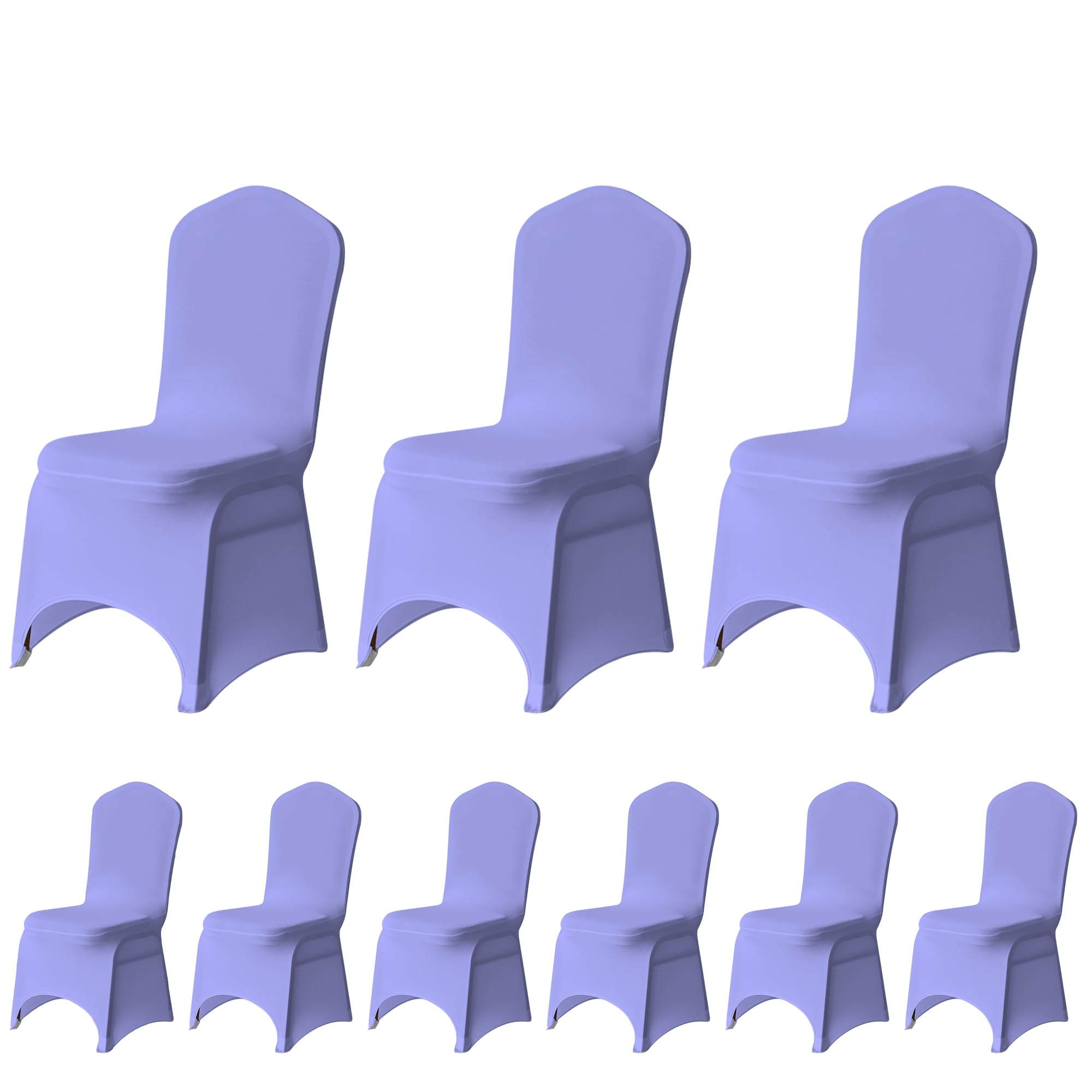 Trimming Shop Wedding Chair Covers Spandex Slipcovers, Lavender, 10PCS