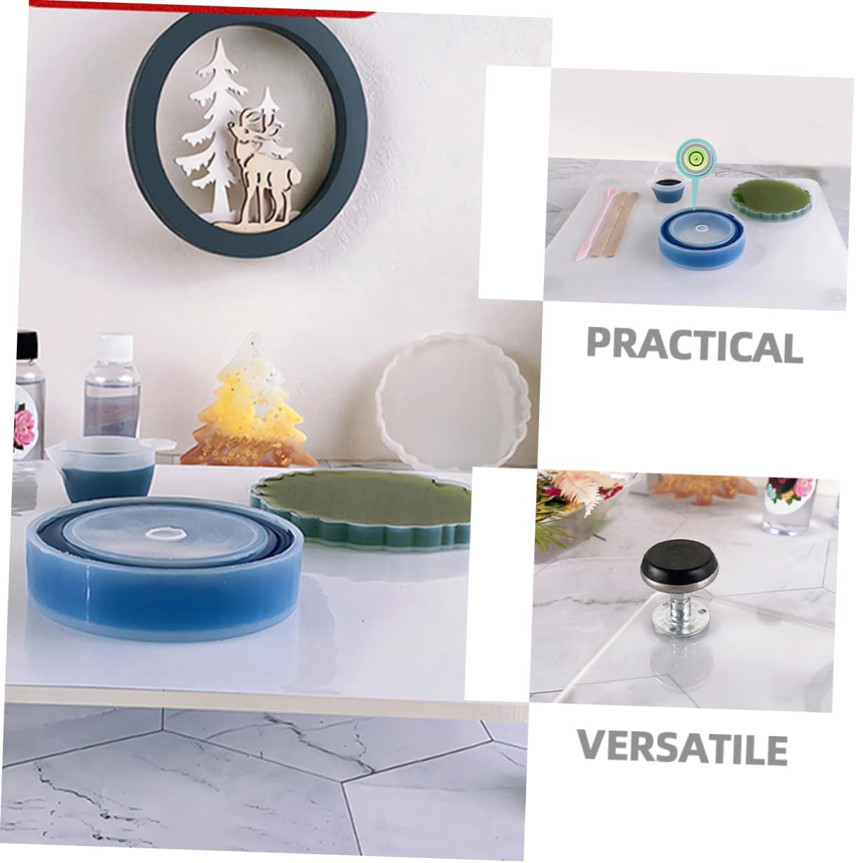 Gadpiparty Adjustable Resin Leveling Table for Epoxy Craft Height Leveling Platform with Built Level for Ergonomic Comfort Office and Studio Use