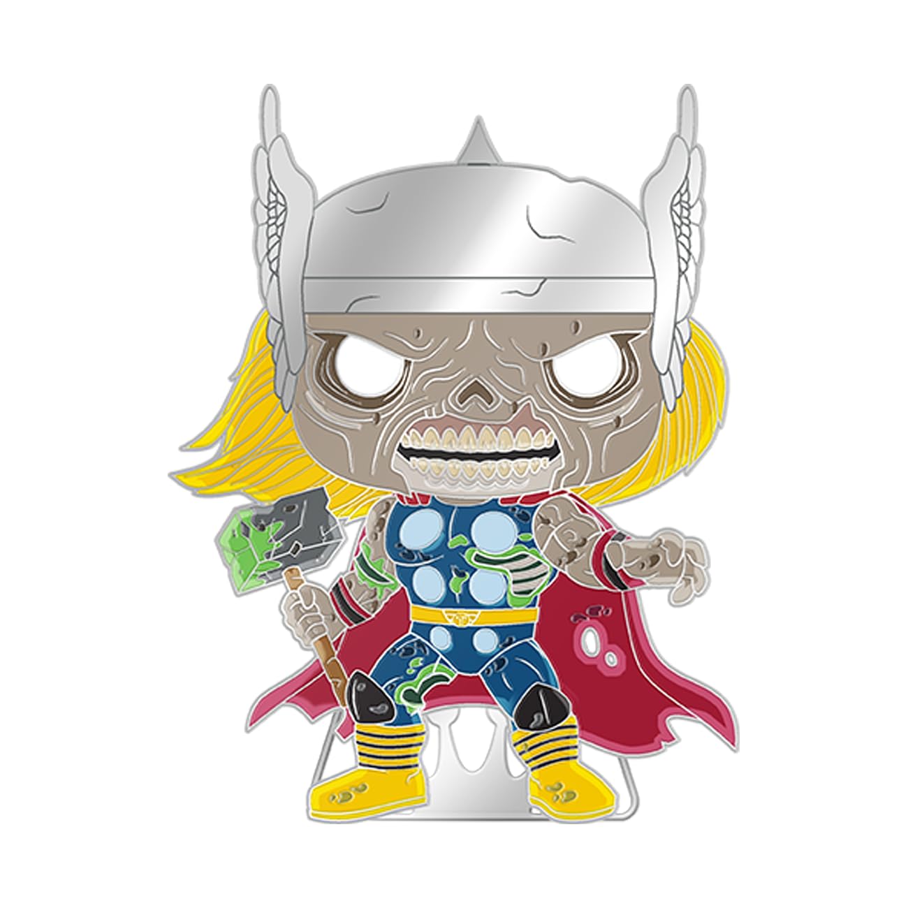 Funko POP! Large Enamel Pin MARVEL: Zombie Thor - przypinki emaliowane Marvel Zombies - urocza kolekcjonerska broszka - do plecaków i toreb - pomysł na prezent - oficjalny towar - fani komiksów