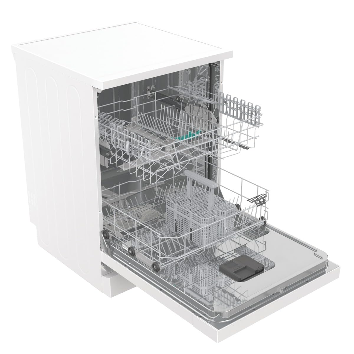 Gorenje GS642E90W - Lavastoviglie autoportante, 60 cm, 13 coperture, Total AquaStop, protezione completa contro il troppopieno, programma igienico, funzione SpeedWash, autopulente, cestino portaposate