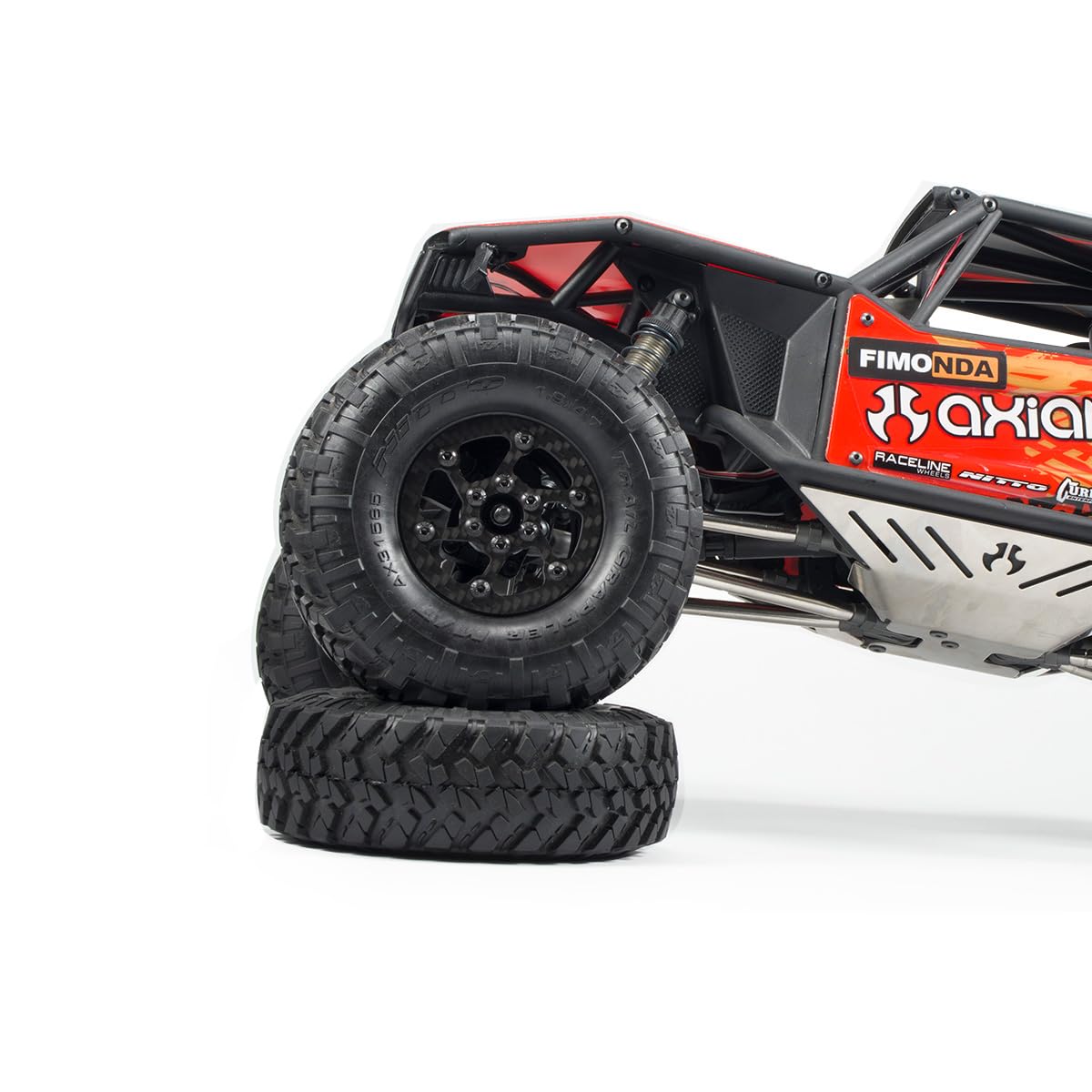 TRX4 1.9 Inch beadlock Wheels,4PCS Crawler Carbon Fiber Wheels Rims for 1/10 RC Crawler Cheater Rigs Capra SCX10 TRX4 TF2 Gmade R1 Element Enduro 1.9S DIY(Black A)