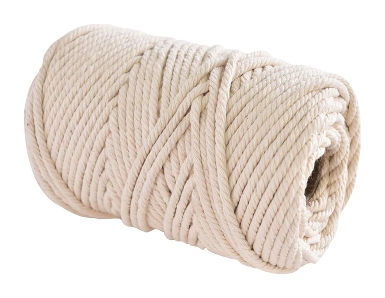 geflochtenes Makramee-Seil, Gedrehte Makramee-Kordeln aus 100% Baumwolle, Beige, mehrere Größen for DIY-Zuhause-Hochzeitsaccessoires(5mm X 100meters)
