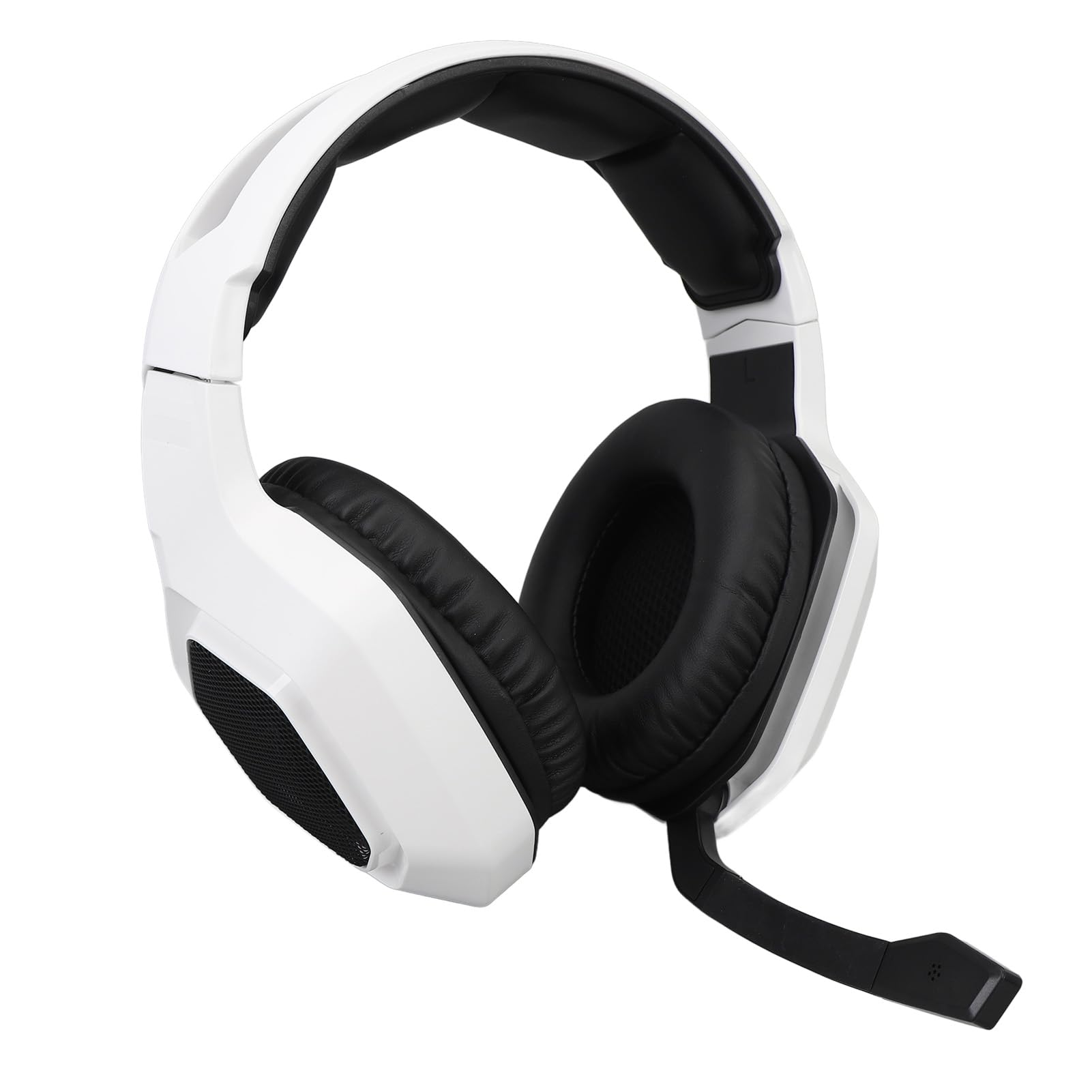Cuffie da Gioco, Microfono con Cancellazione Attiva del Rumore Cuffie da Gioco per PC Bluetooth a Bassa Latenza 2.4G, con Microfono Cuscinetti Auricolari in Memory Foam per Switch PC (WHITE)