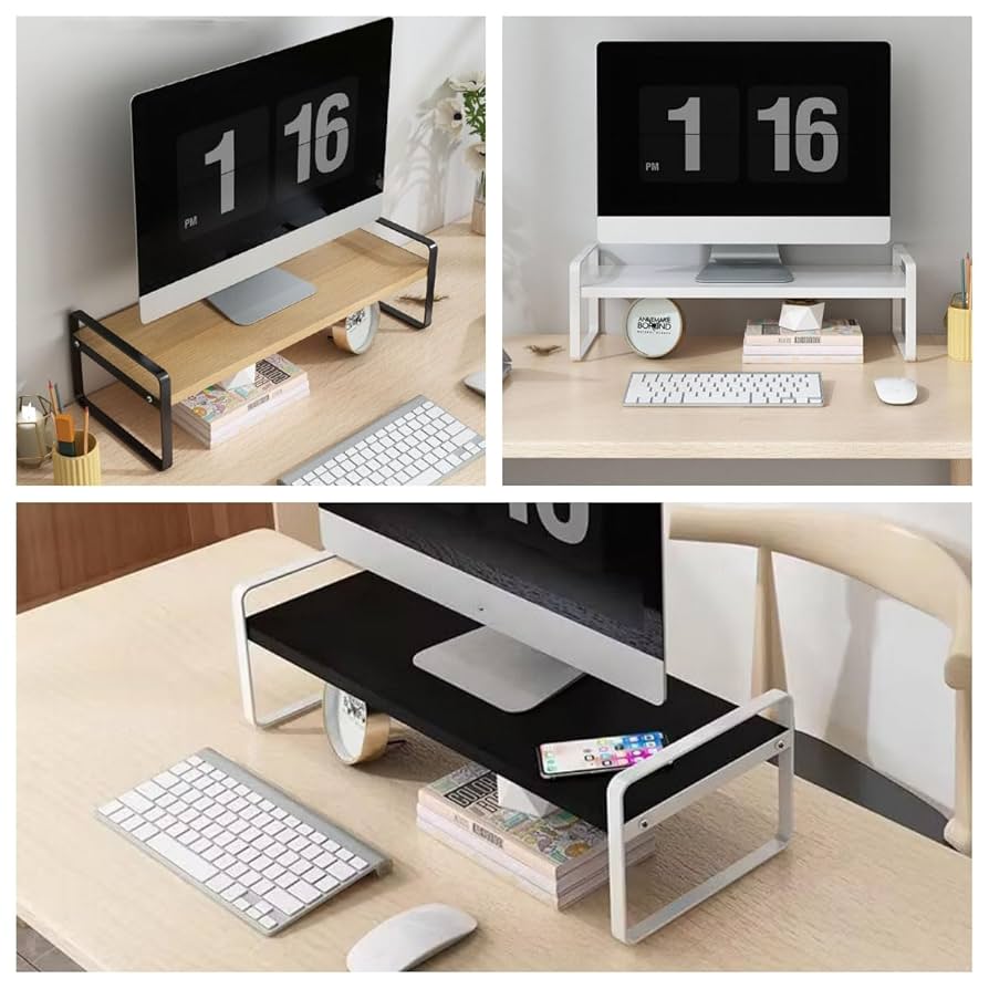 Amazon.co.jp: モニター台 卓上 モニタースタンド 幅200mm木製