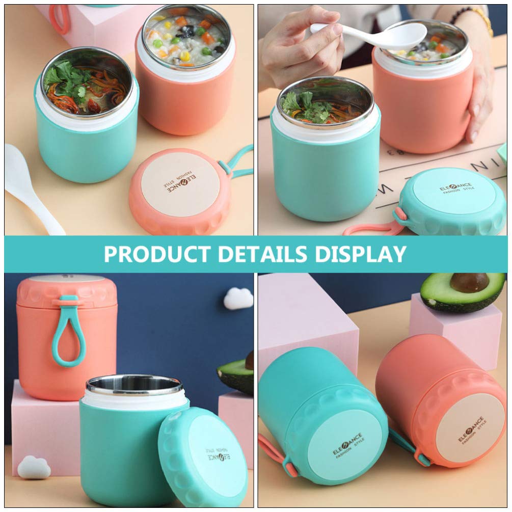 HEMOTON Portable Cereal/Soup Cup With Lid - Microwave Safe, Non-Slip Handle, Leak-Proof Design, 13.8x9cm