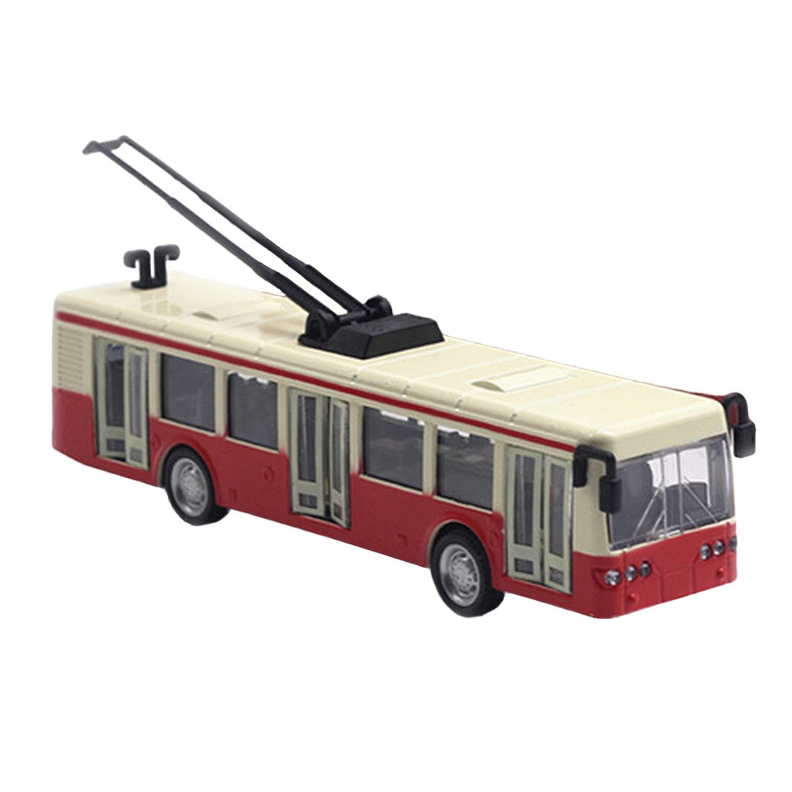 predolo Miniatur Straßenbahn Modell 1:90 Fahrzeug mit DREI Türen für Sammler und Dekoration, Rot