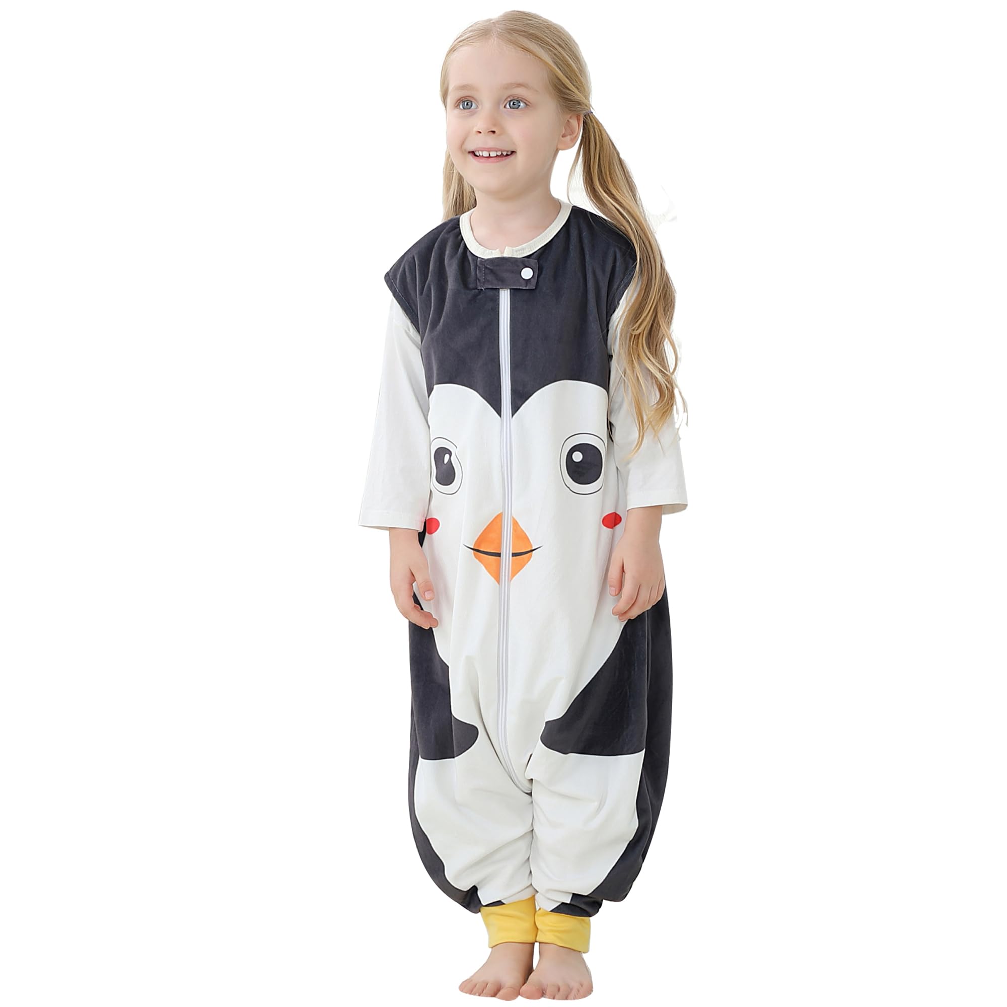 COOKY.D Unisex Babyschlafsack mit Beinen Tragbare atmungsaktive Decke Ärmelloser Schlafanzug für 1-3 Jahre,Schwarzer Vogel