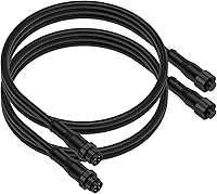 Vista 18 de BTF-LIGHTING Conector eléctrico de tuerca metálica de 2 pines, 18 AWG IP68, conector hembra macho de 7.87 pulgadas/7.9 in, cable de extensión