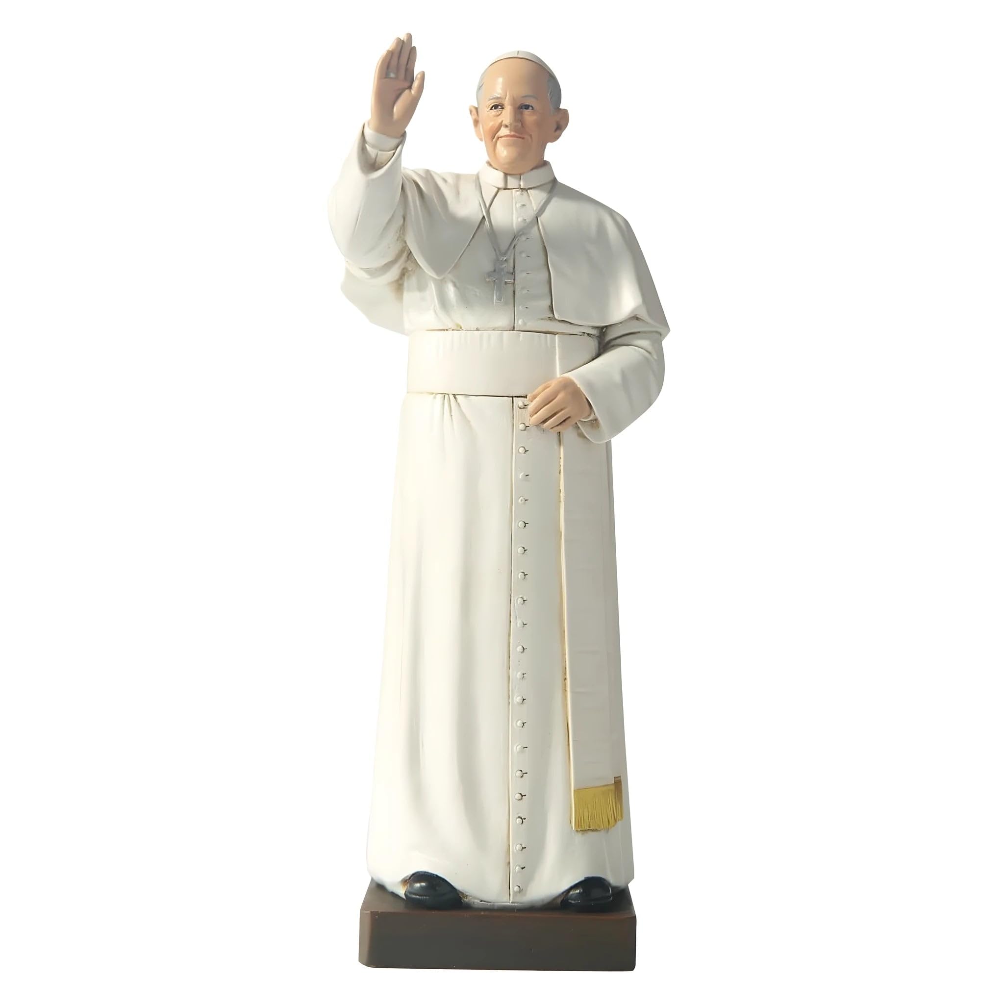 Dolfi | Pope Francis in Wood Pulp 20 cm | Hand-Coloured Wood in Val Gardena | Nativity Figure