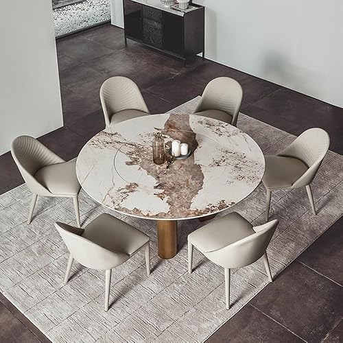 Miniatura 4 de Sillas de comedor, Silla de comedor de cuero de mediados de siglo tapizada de cocina y maquillaje silla, Sillas para comedor(Marrón)