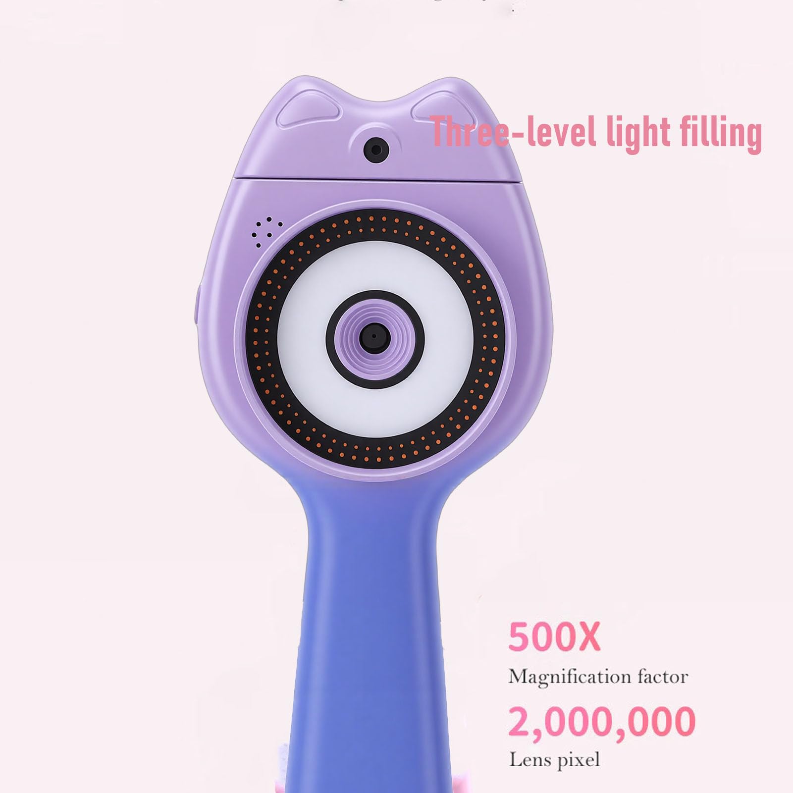 Hand-Digitalmikroskop, 2-Megapixel-Kamera, 180° Drehbares Objektiv, 2,0-Zoll-Bildschirm, Kindermikroskop, Lupe mit 500-facher Vergrößerung, 5-fachem Digitalzoom ABS, für, Studenten (Blau