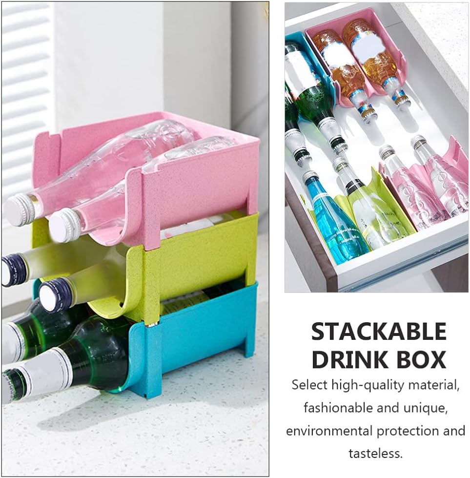 Cabilock Bar Cabinets for Home Mini Soda Can Organizer Stackable Rack Refrigerator Box Can Storage Rack