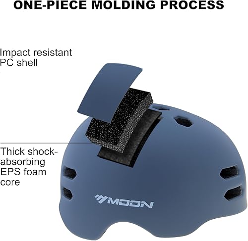 Miniatura 3 de Moon Casco de monopatín ligero multideportivo para patineta, casco de viaje para adultos, hombres y mujeres