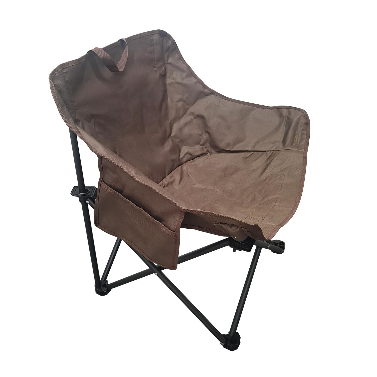 Portable Camping Chairs Outdoor Folding Chairs Backpacking Chairs Support 300 LBS Lightweight Chairs with Side Pockets for Hiking Beach Fishing Parent-Child Activities (Dark Brown)