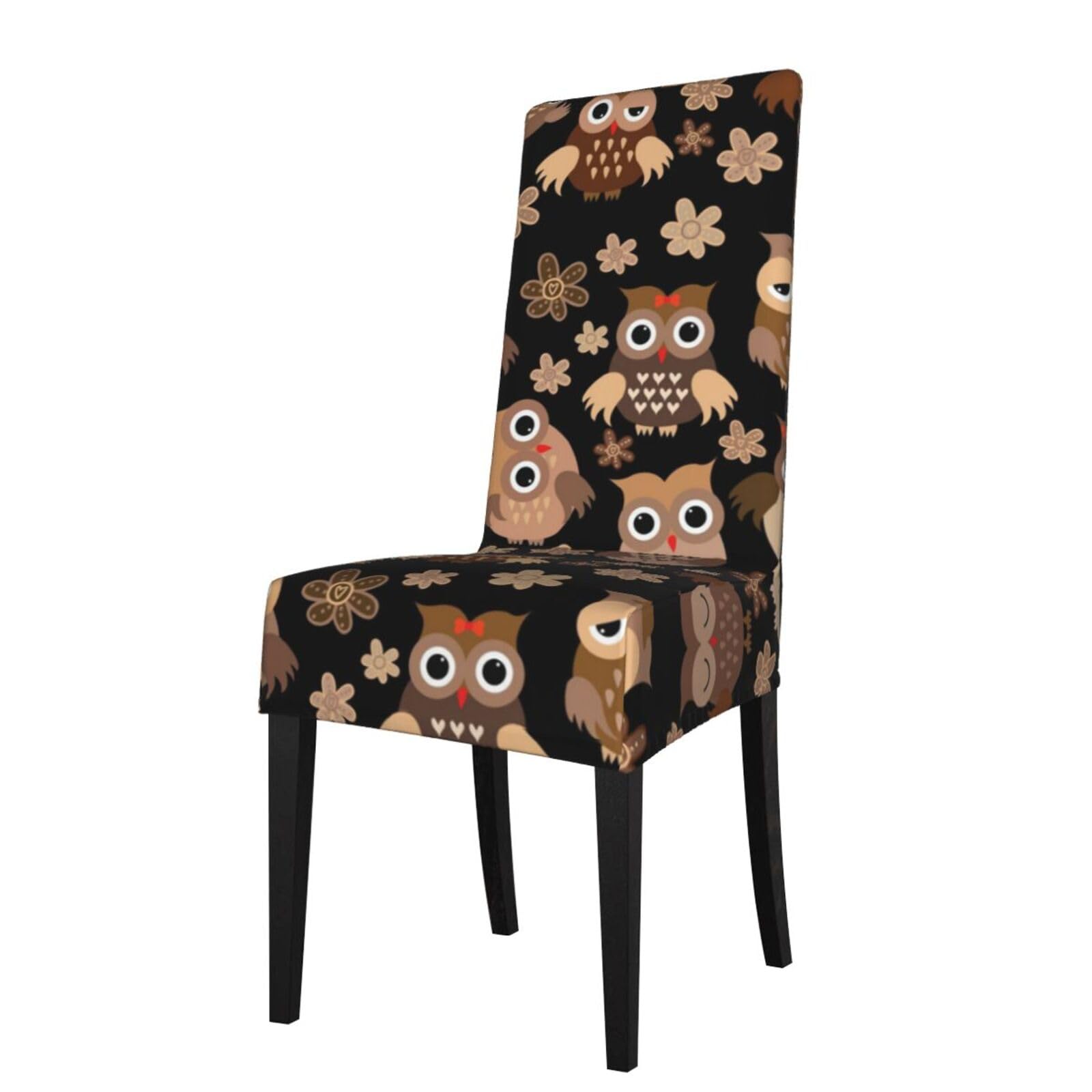 Lkymoh As Picture Cute Owl, Chair Covers Stretch Chair Slipcovers For Dining Room, For Party Pet Protection Universal Fit Soft Polyester