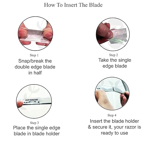 Miniatura 6 de Krisp Beauty Maquinilla de afeitar profesional clásica de borde recto de 0.079 in hoja expuesta para afeitado cercano - calidad de salón manual para