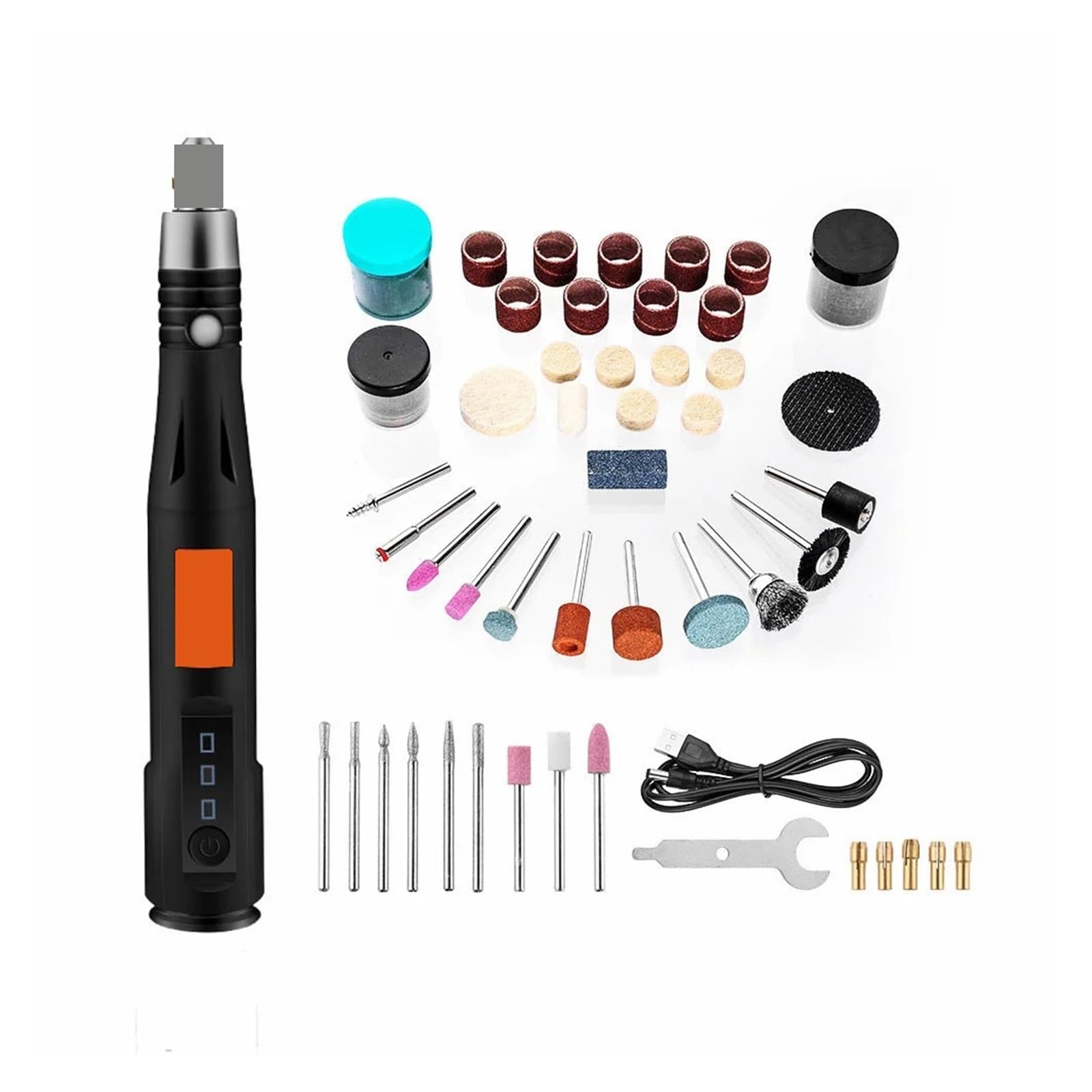 Wiertarka Elektryczna Szlifierka Grawer Pen Grinder Mini Elektryczne Narzędzie Obrotowe Zestaw Narzędzi DIY Intuicyjne, Proste Sterowanie(Set A)