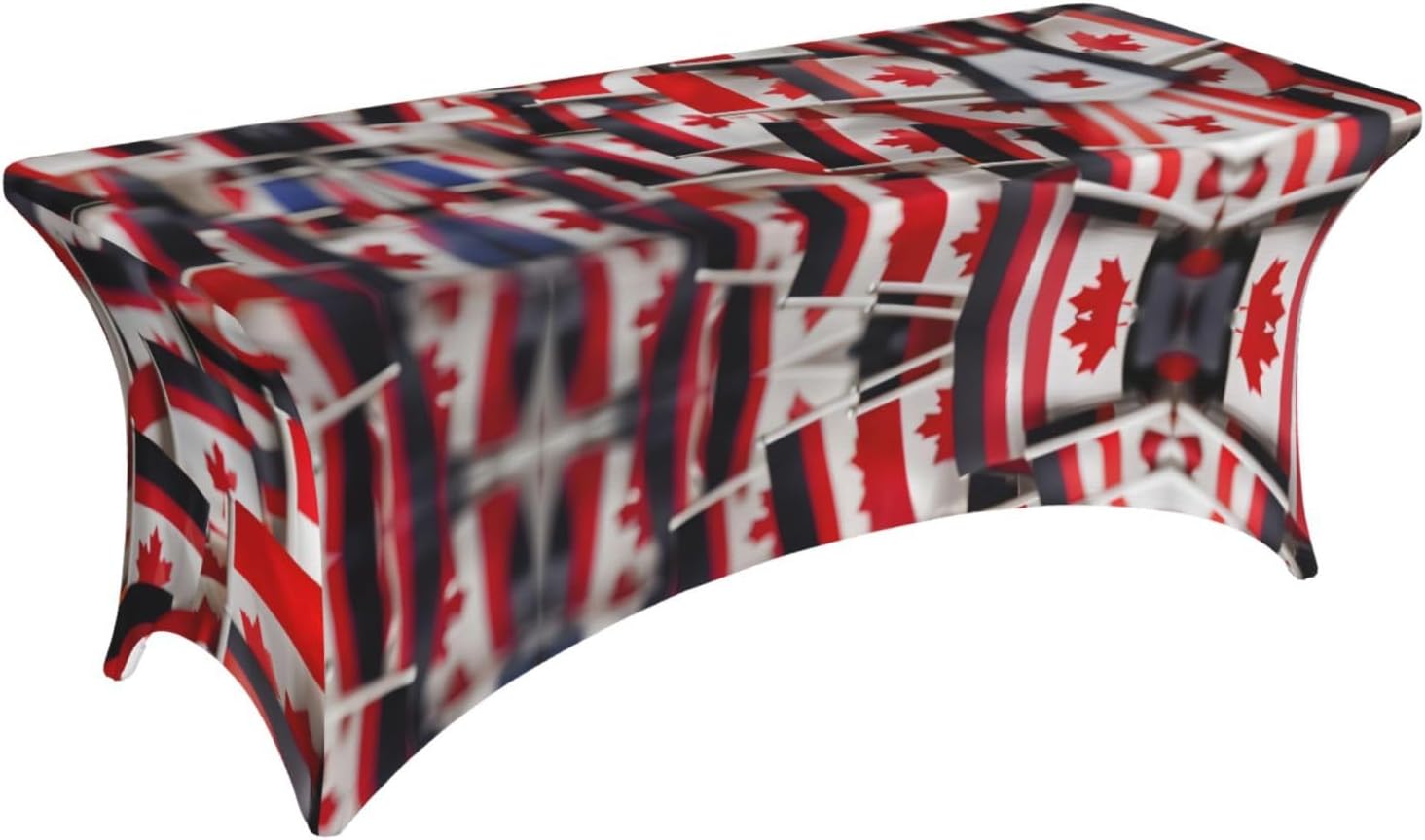 Small Canadian Flags Print Table Cover Rectangular Tablecloth for 6-Foot Tables for Wedding Banquets Outdoor