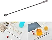 Vista 3 de Agitador de acero inoxidable, cuchara de mezcla, agitador de bebidas de café, coctelera, cucharas de latte, mango largo, café, bebida, palito