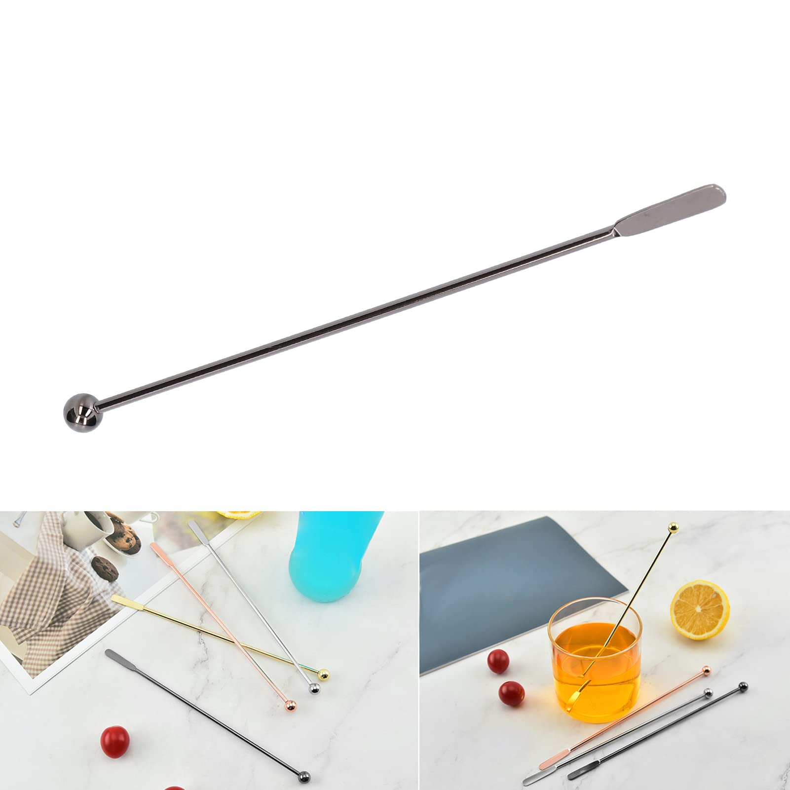 Lot de 5 bâtons mélangeurs à café en acier inoxydable de 12,7 cm