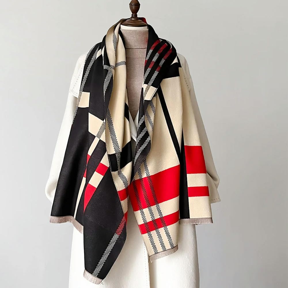 Couverture chaude en pashmina écharpe épaisse style poncho pour journées froides