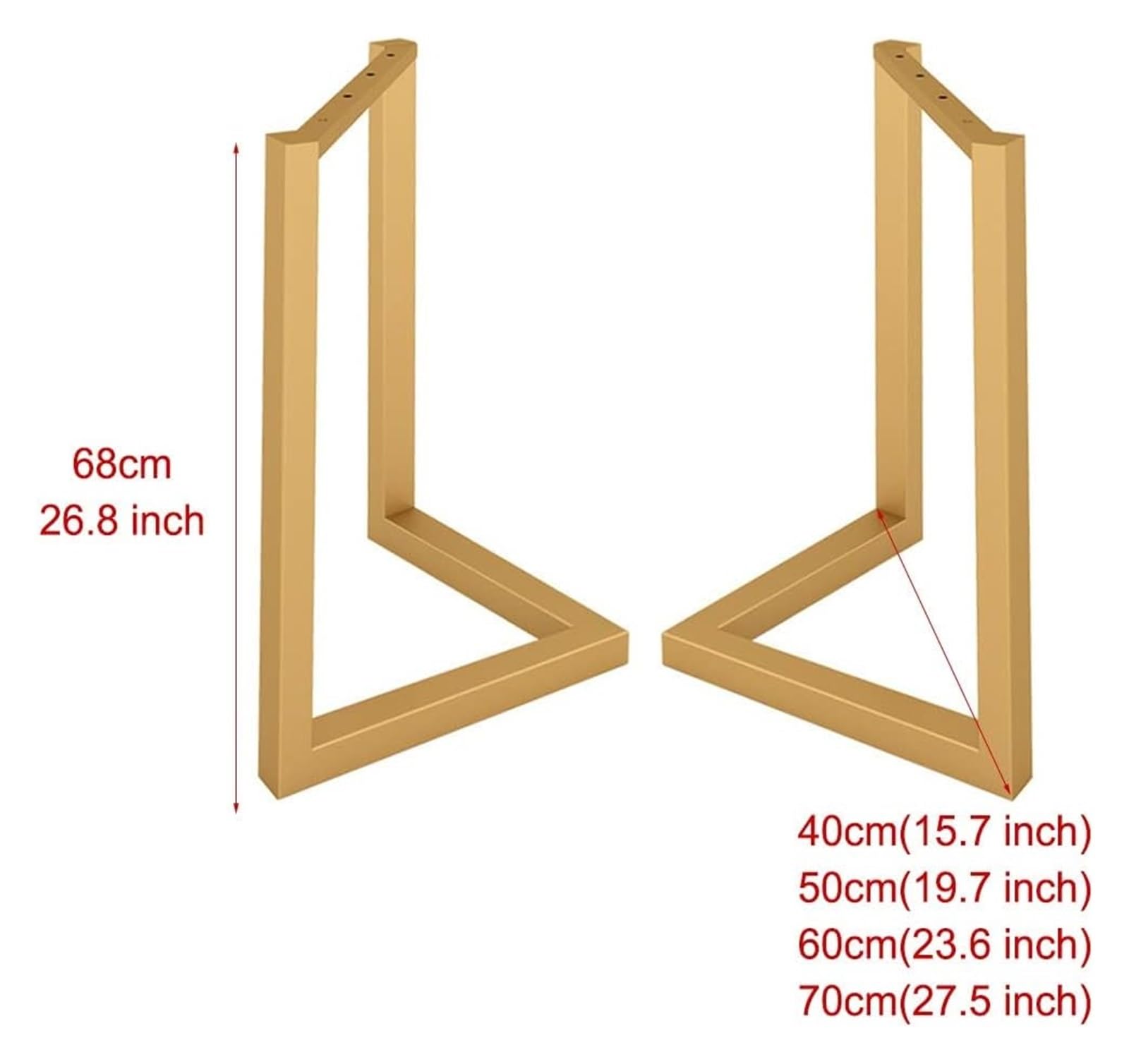 Gambe per Tavolo, Gambe da Tavolo, Gambe Tavolo, Gambe del tavolo di ricambio Gambe for scrivania in tubo quadrato for impieghi gravosi Gambe for mobili for tavolino da caffè, tavolo da pranzo(Gold,70