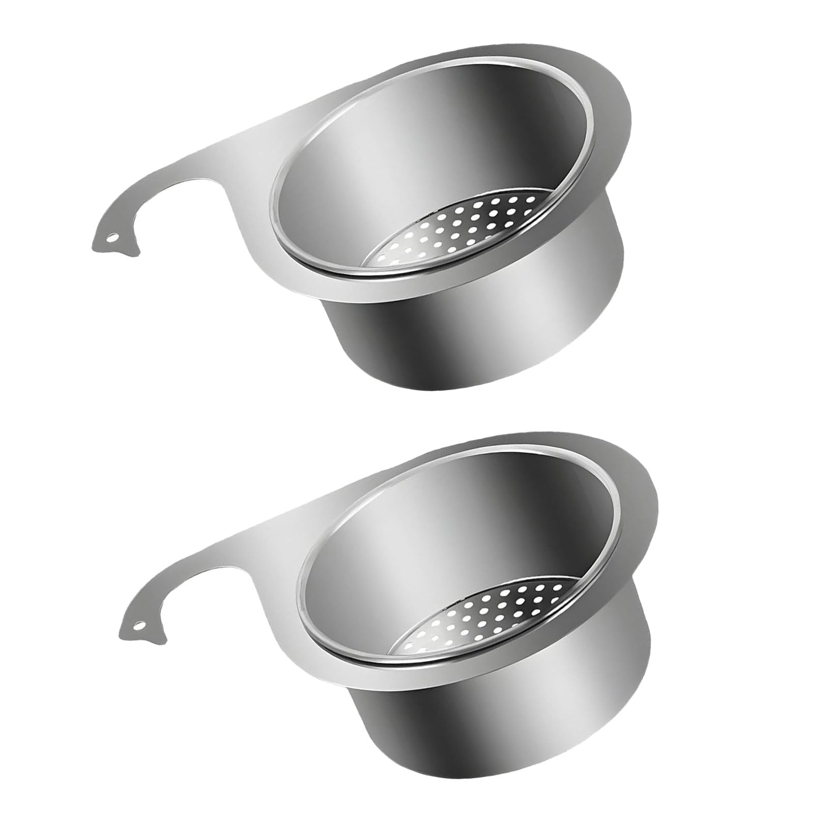 2 Stück Siebkorb Spüle Edelstahl, Multi-Functional für Spülbecken, Schwanenform Strainer Basket für Obst und Gemüse zum Filtern Küchenabfällen