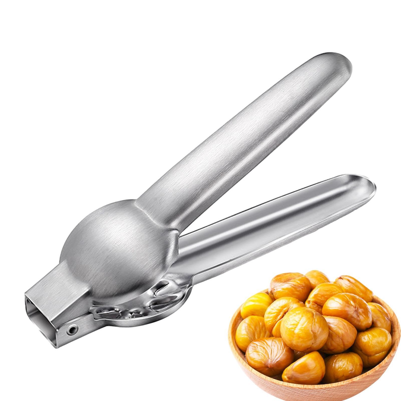 Walnut Shell Opener | Anti Slip Grip Stainless Steel Nut Cracker Tool | Chestnut Clip, Chestnut Peeler for Chestnuts, Ginkgo, Walnuts, Pecans, Seeds Soptec