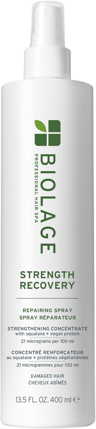 Biolage Strength Recovery Leave-In Conditioner Spray | Hair Repairing Heat Protectant & Detangler | Strengthens & Prevents Damage | For Damaged & Sensitized Hair | Vegan | Cruelty-Free
