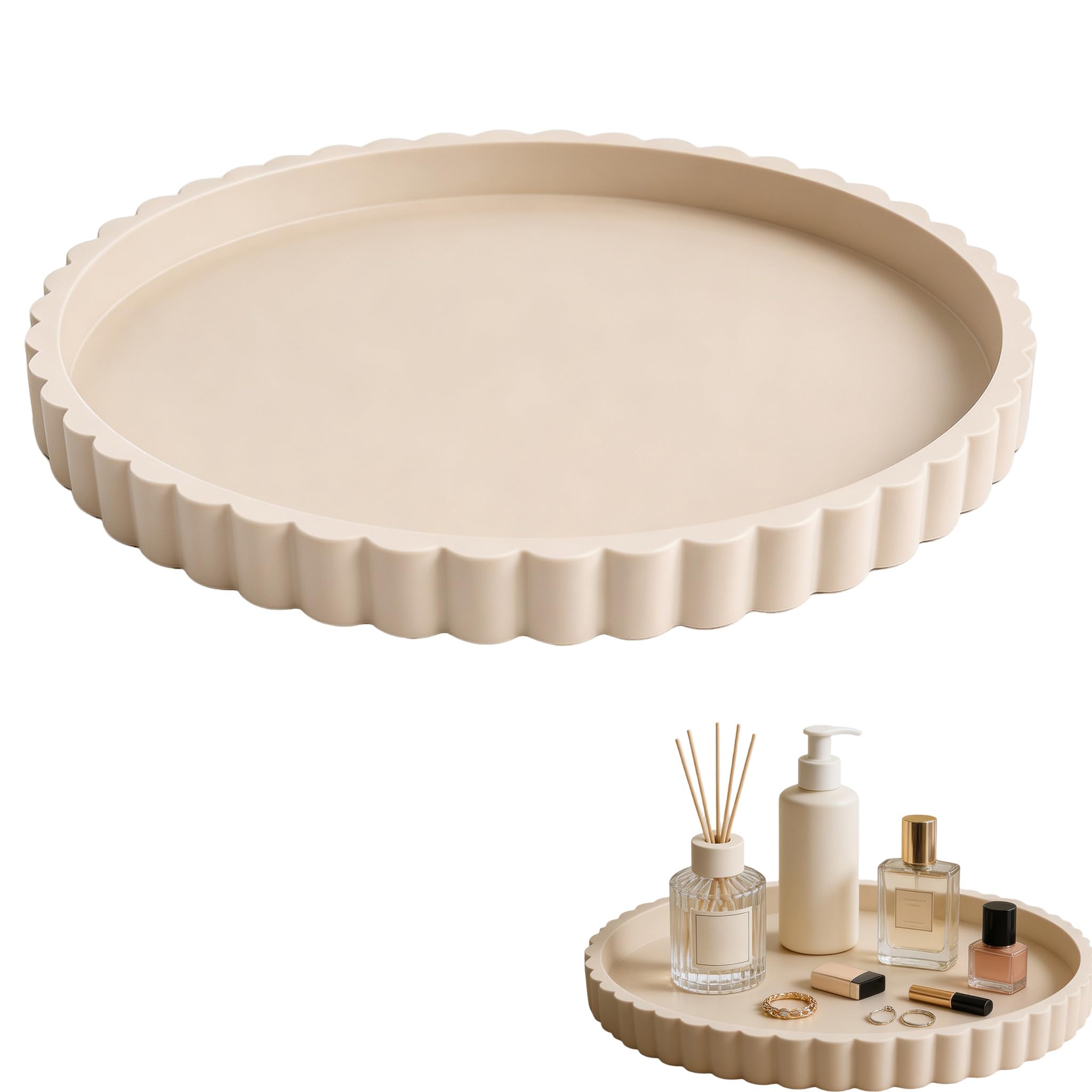 Decorative Trays for Home Decor,23cm Round Silicone Perfume Tray