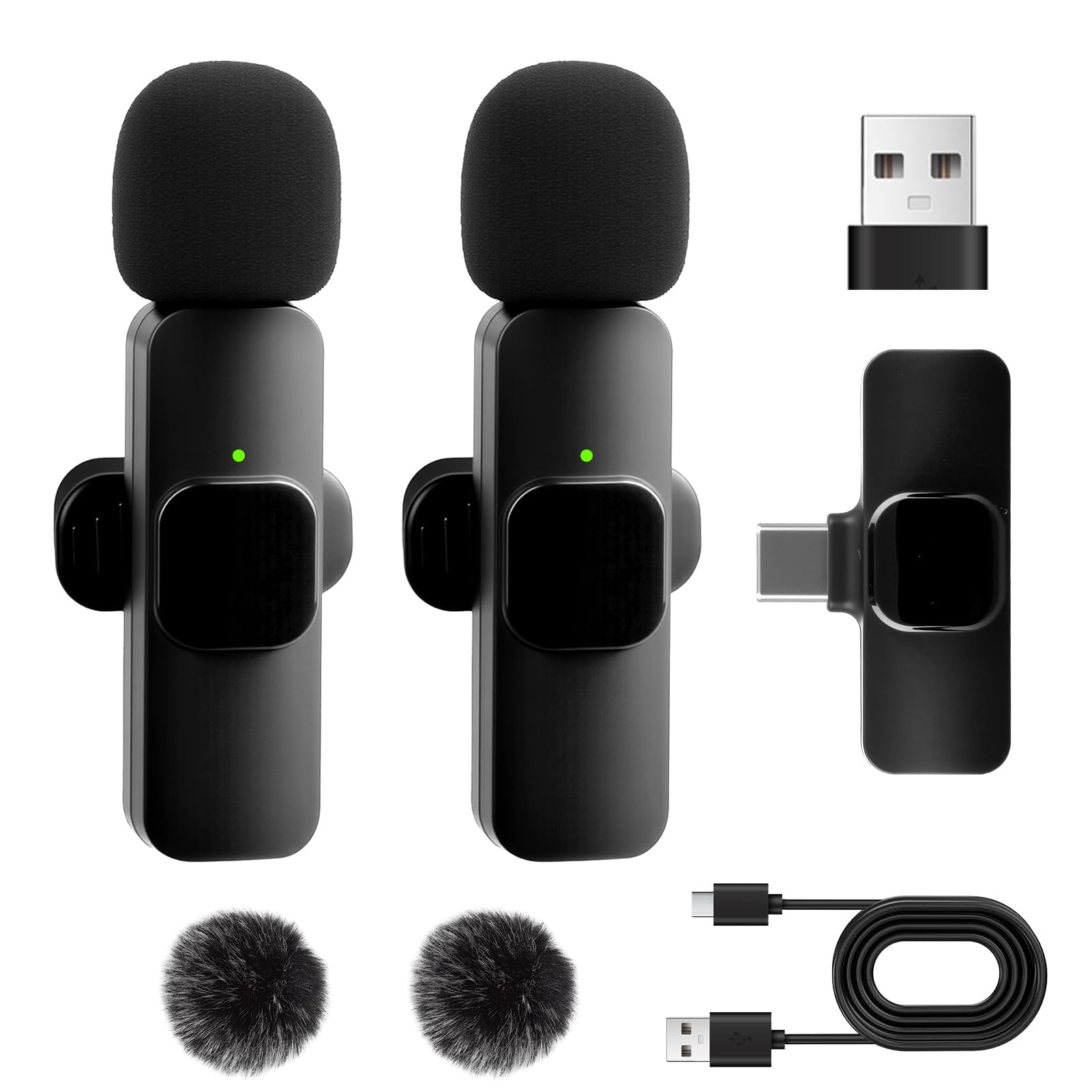 Micro Cravate sans Fil pour iPhone 17 16 15 Android et Ordinateur, Mini Micro Smartphone avec Réduction du Bruit, Microphone Bluetooth Clip-on Lavalier pour Enregistrement Vidéo/Vapeur en Direct