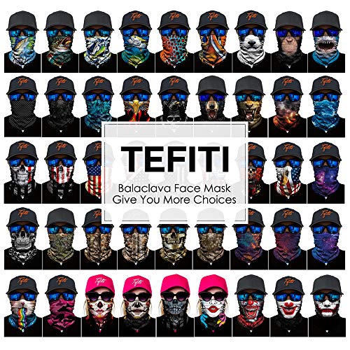 Tefiti – Cachecol de rosto casual, balaclava, faixa elástica, para proteção contra vento/sol/UV, 20W