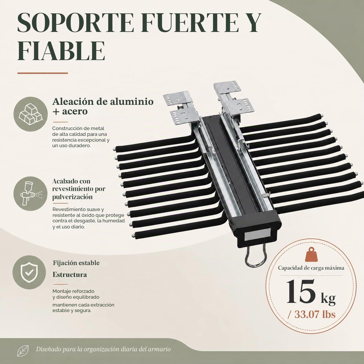 Perchero para pantalones deslizante de 22 barras extensible antideslizante, colgadores para pantalones, vestidor que ahorra espacio, para armario, lavandería, zona de almacenamiento (Negro)