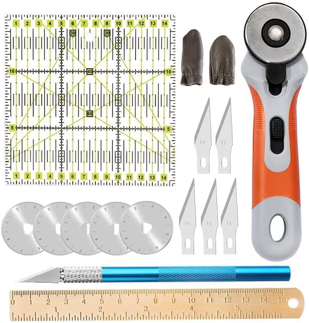 45mm Leather Fabric Cutting Tool Kit Rotary Cutter Circular Blade Knife And Ruler For Patchwork Quilting Leather Working Tool - (Color: type4)