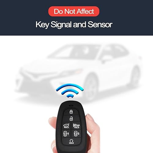 Miniatura 5 de 2 piezas compatibles con Hyundai Tucson Palisade Nexo Santa Fe Sonata Ioniq Smart 7 botones llavero funda protectora llavero entrada sin llave