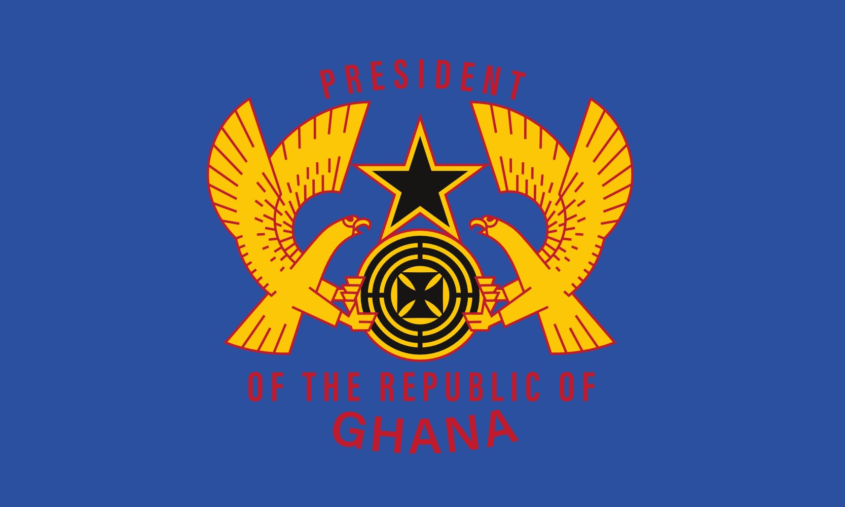 Drapeau du Ghana présidentiel grand format standard original pour cérémonie