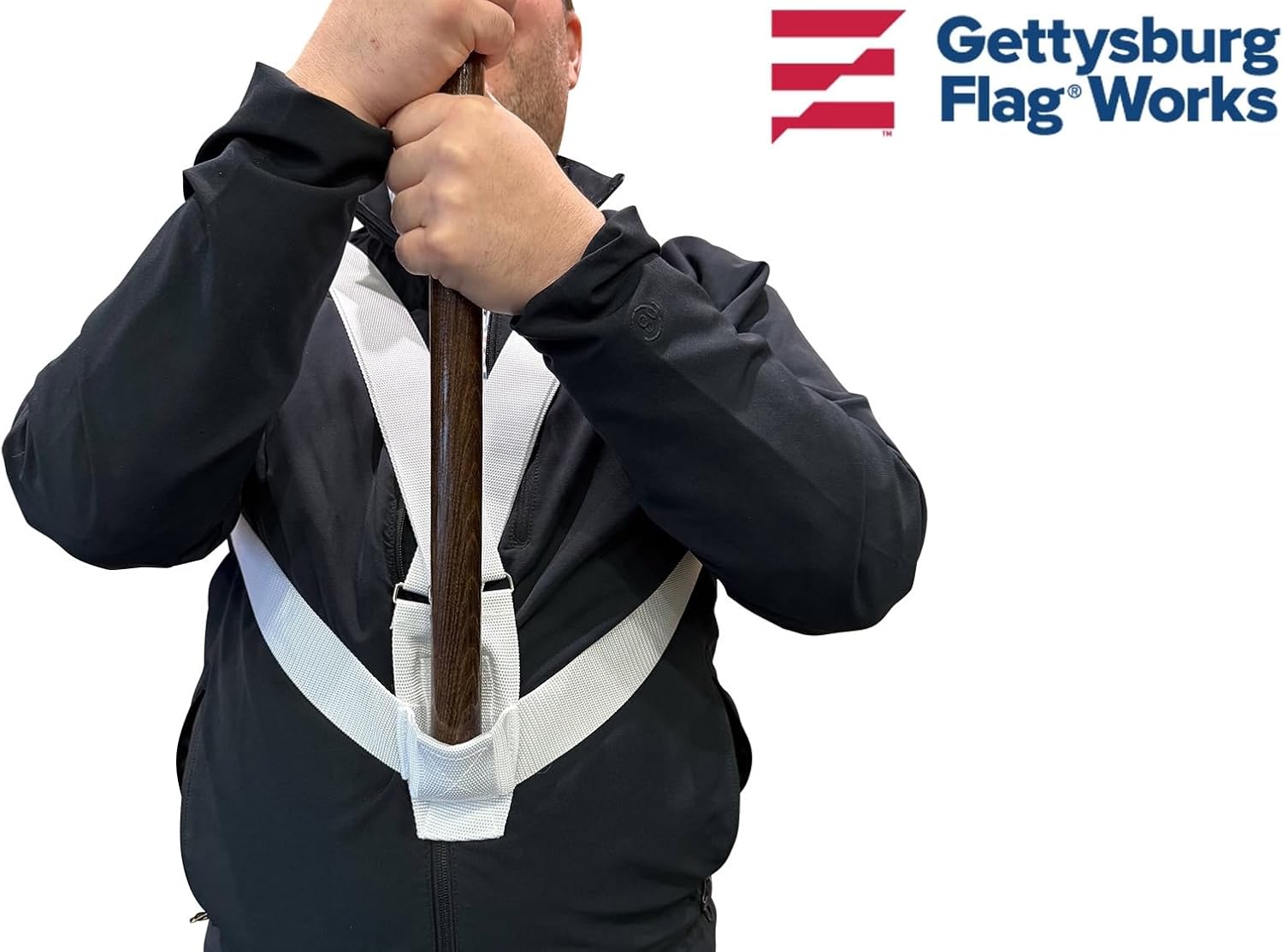 Gettysburg Flag Works Web Nylon Parade Marching Flagpole Carrying Belt Harness (Choose Style)